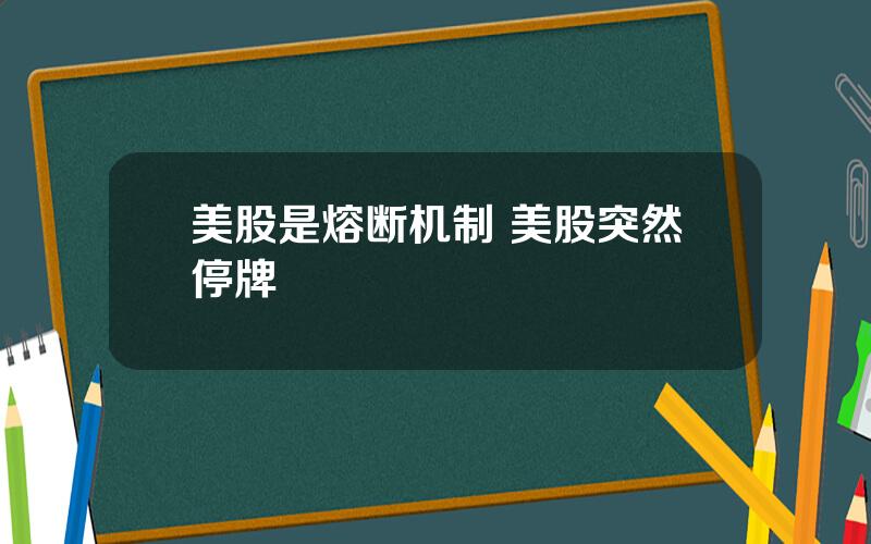 美股是熔断机制 美股突然停牌